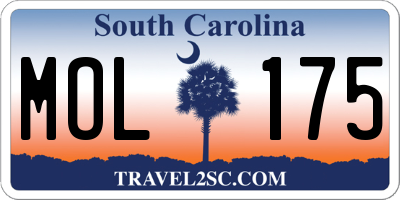 SC license plate MOL175