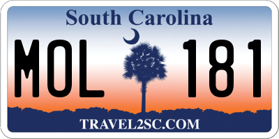 SC license plate MOL181