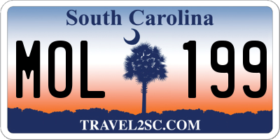 SC license plate MOL199