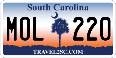 SC license plate MOL220