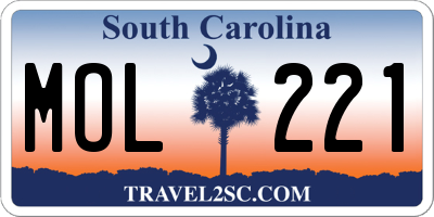 SC license plate MOL221