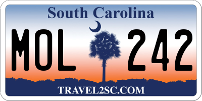 SC license plate MOL242