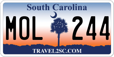 SC license plate MOL244