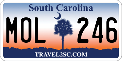SC license plate MOL246