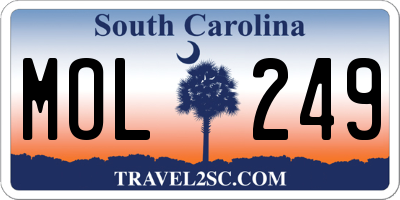 SC license plate MOL249