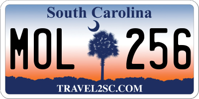 SC license plate MOL256