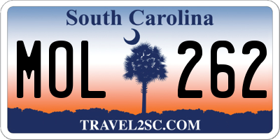 SC license plate MOL262
