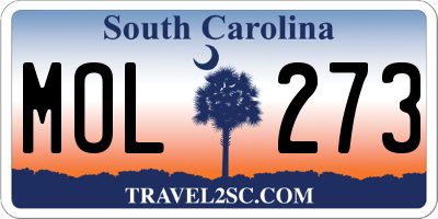 SC license plate MOL273