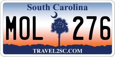 SC license plate MOL276