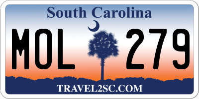 SC license plate MOL279