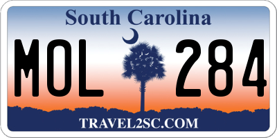 SC license plate MOL284