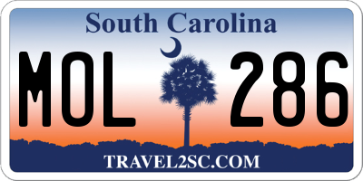 SC license plate MOL286