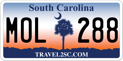 SC license plate MOL288