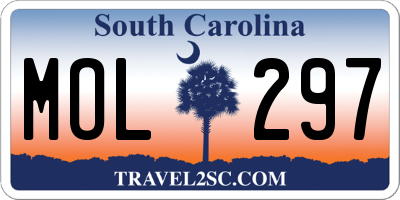 SC license plate MOL297