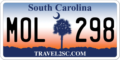 SC license plate MOL298