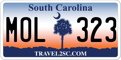 SC license plate MOL323