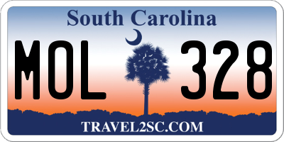 SC license plate MOL328