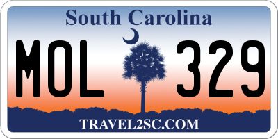 SC license plate MOL329