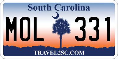 SC license plate MOL331
