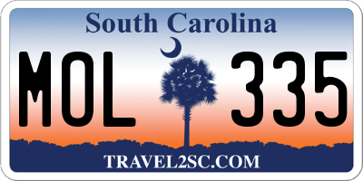 SC license plate MOL335