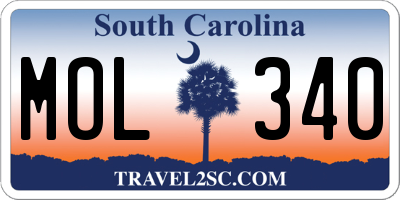 SC license plate MOL340
