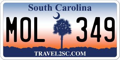 SC license plate MOL349