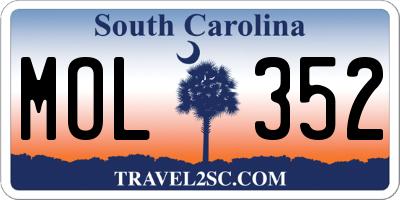 SC license plate MOL352