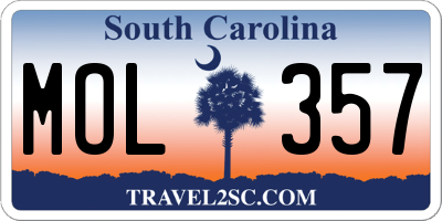SC license plate MOL357
