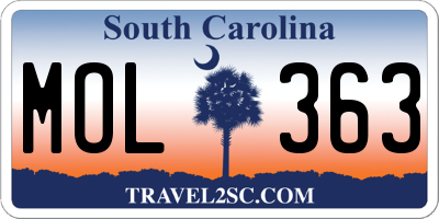 SC license plate MOL363