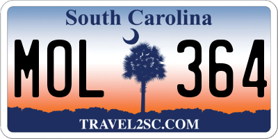 SC license plate MOL364