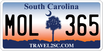 SC license plate MOL365