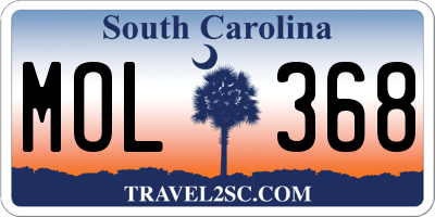 SC license plate MOL368