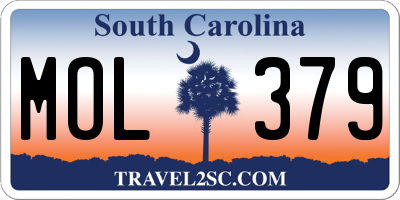SC license plate MOL379