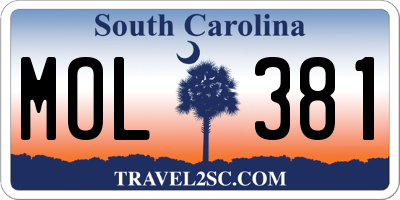 SC license plate MOL381