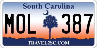 SC license plate MOL387