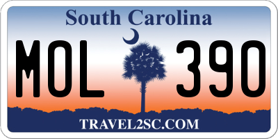 SC license plate MOL390
