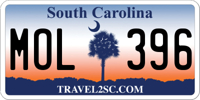 SC license plate MOL396