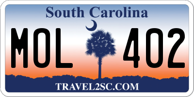 SC license plate MOL402