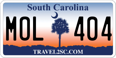 SC license plate MOL404