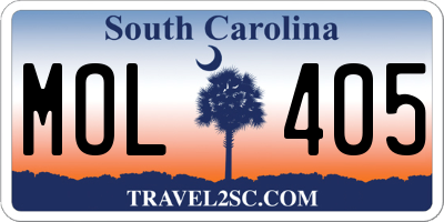 SC license plate MOL405
