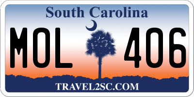SC license plate MOL406