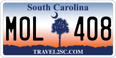 SC license plate MOL408