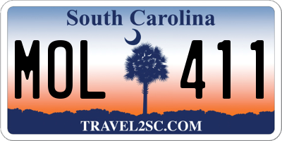 SC license plate MOL411