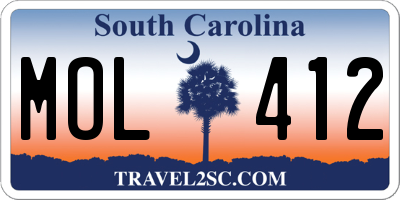 SC license plate MOL412