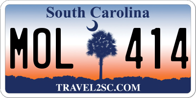 SC license plate MOL414