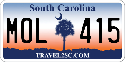 SC license plate MOL415