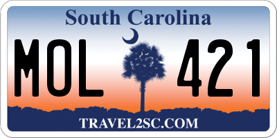 SC license plate MOL421