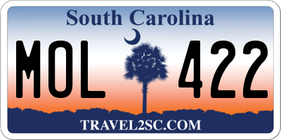 SC license plate MOL422