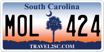 SC license plate MOL424