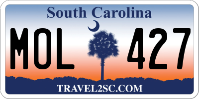 SC license plate MOL427